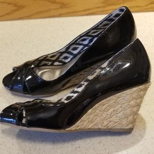 Deflex comfort black wedge heel